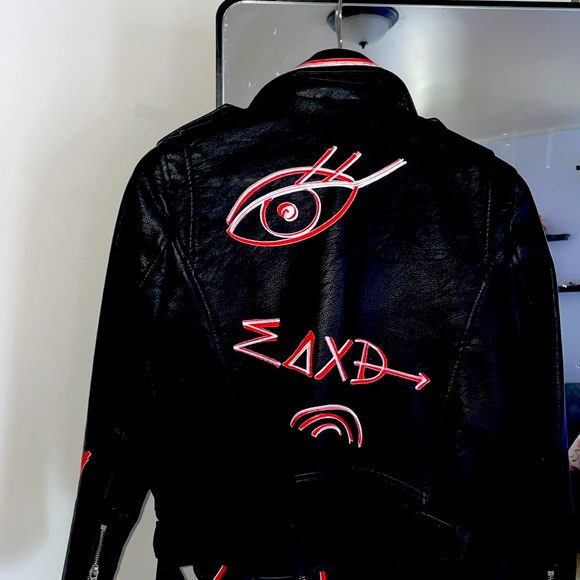 Graffiti print Zara motorcycle jacket - Picture 2 of 2